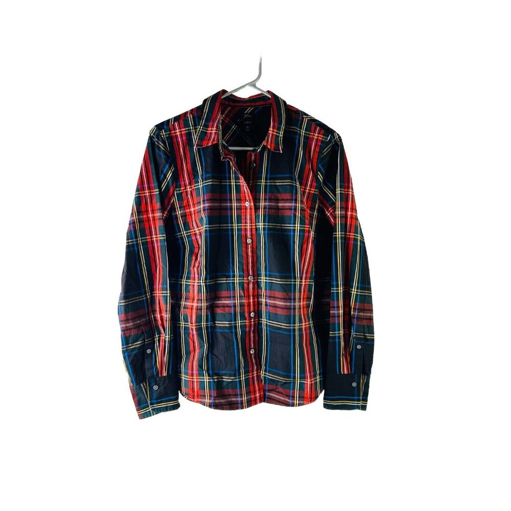 J. Crew Curvy Slim Stretch Perfect Shirt Stewart Tartan K3862